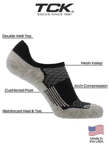 No Show Running & Golf Socks Mens & Womens Ankle Sport Sock w/Heel Tab, Targeted Compression, Cushioned & Breathable4