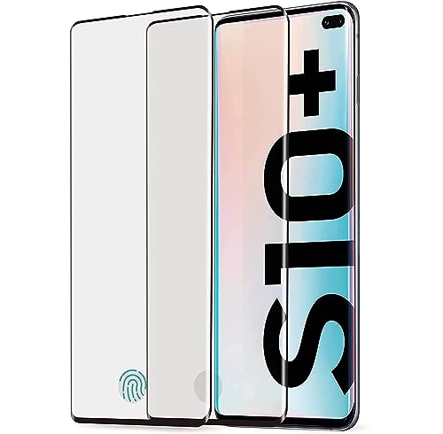 Image of STP FEEL Advanced Black Border Tempered Glass Screen Protector For Samsung Galaxy S10 Plus | Full Glue Edge to Edge Full Glue Screen Protector Guard Protector, Pack of 1