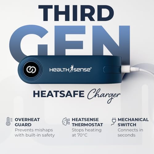 Image of HealthSense Electric Hot Water Bag for Pain Relief | Heating Pad & Hot Pack for Back, Shoulder, Knee & Period Pain | Heat Pad Electric with Fast 8-Min Heat-Up, 3rd Gen Charger, 8-Layer Protection, Ultra-Soft Fabric & Curve Design | Heat-Mate HB850