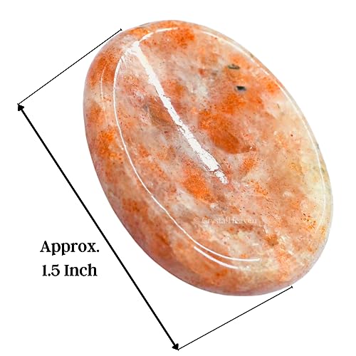 Image of Certified Sunstone Crystal Thumb Worry Pebbles Stones for Stress Relief