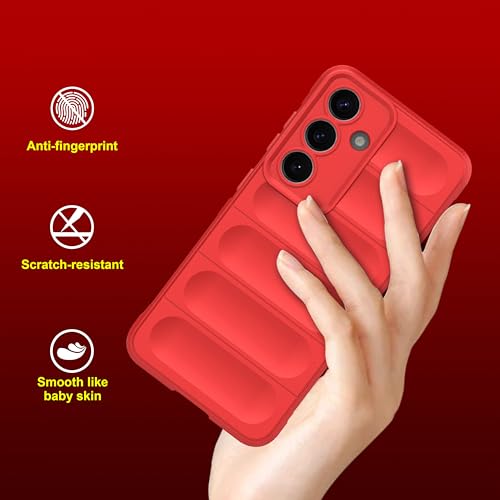 Image of amazon basics Back Case Cover for Samsung Galaxy S25 5G (Silicone Magic-Red)