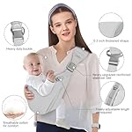 Baby Sling Carrier Newborn to Toddler,Updated Adjustable One Shoulder Labor-Saving Baby Holder Carrier,Tollder Sling Carrying 7-45 lbs（All-Season-Gray） - Image 2