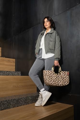 reisenthel loopshopper M Frame Leo Macchiato – Stabile Tasche mit praktischen Fächern aus recycelten PET-Flaschen – Eleganz beim Einkaufen, viel Funktion inklusive!