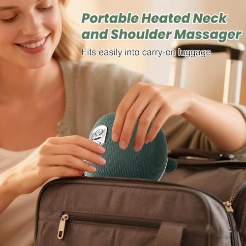 Image of Bionic Heated Massager, Wireless Portable Shiatsu Neck and Shoulder Massager,Neck Massager for Pain Relief Deep Tissue with Two-Speed Temperature Adjustment Dual-Zone Heat,Back and Leg Massagers with Simulation Palm,Useful Gift (600)