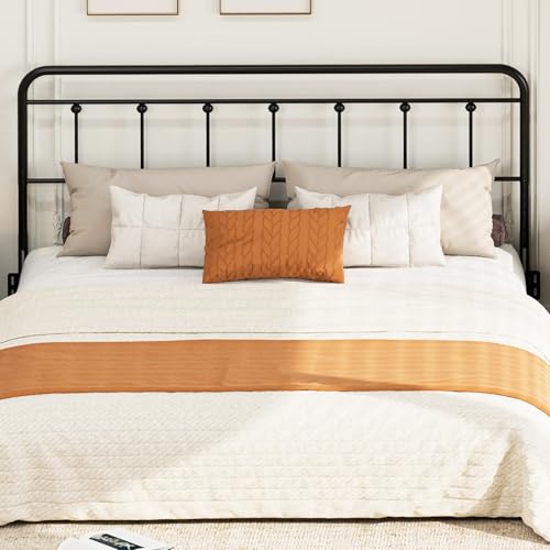 ARICOEASY Victorian Metal King Size Headboard Only Black