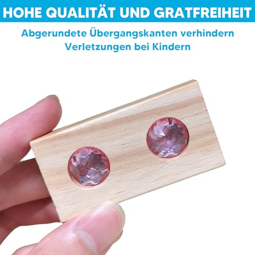 Sensorik Bausteine Holz 50 Stk Montessori Spielzeug Stapelturm Regenbogen Bauklötze Holz Stapelspielzeug Konstruktionsspielzeug, Holzbausteine Pädagogisches Kinderspiel für Mädchen und Jungs ab 3