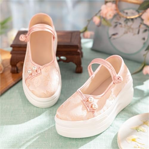Platform Flower Embroidered Elegant Women's Shoes Chinese Traditional Ethnic Style Cheongsam Shoes Casual Comfort Ankle Strap Shoes Cosplay Footwear2