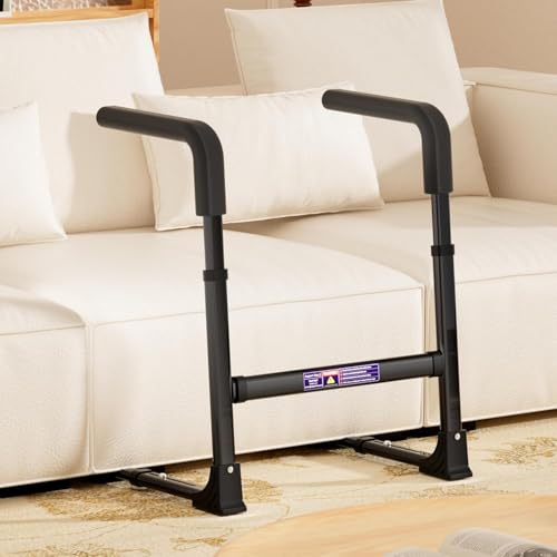 ILOKNZI Aufstehhilfe für Sofa für Senioren Verstellbare Sitz-zu-Steh-Stuhlhilfe Schwerlast-Stehhilfe für Senioren 400 lb Tragfähigkeit Schwarz