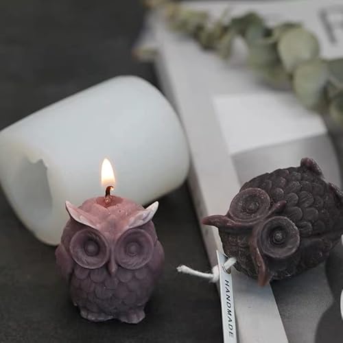 3D Owl Bird Candle Molds Soap Mold Diy Craft Wax Resin Mould Food Grade Silicone Large Size #TOP5
