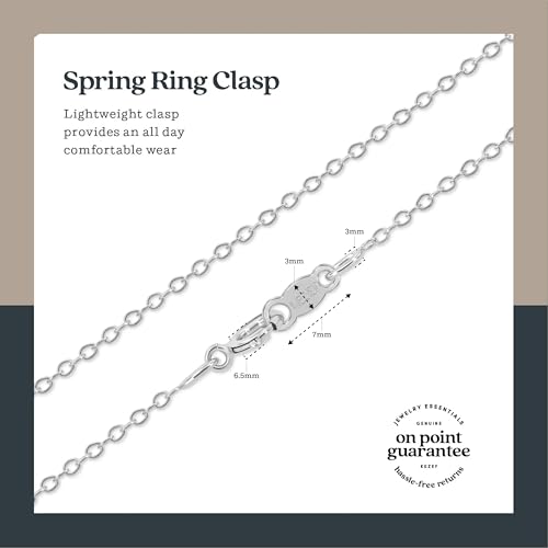 KEZEF 1mm 925 Sterling Silver Necklace for Women | 16-36 inch long Silver, 18k Gold, Rose Gold Necklaces for Women - Made In Italy Real Cable Chain Jewelry | Dainty cadena de plata s925 para mujer4