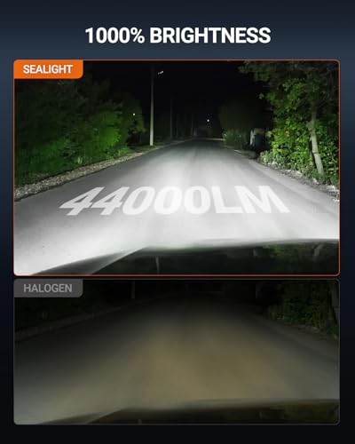 Image of SEALIGHT 9145 H10 LED Fog Light Bulbs, 44000LM 1000% Brighter H10 9140 Fog Lights for Car & DRL, 6500K Cool White Plug & Play, 70,000 Hours Lifespan, Pack of 2