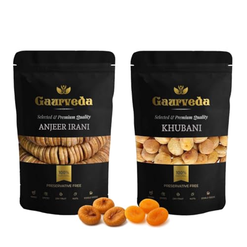Image of GAURVEDA Anjeer Khubani Delight | Premium Dried Figs & Apricots | Healthy Snack Mix | Naturally Sweet | Energy Booster| Perfect Gift Choice | 50 Grams