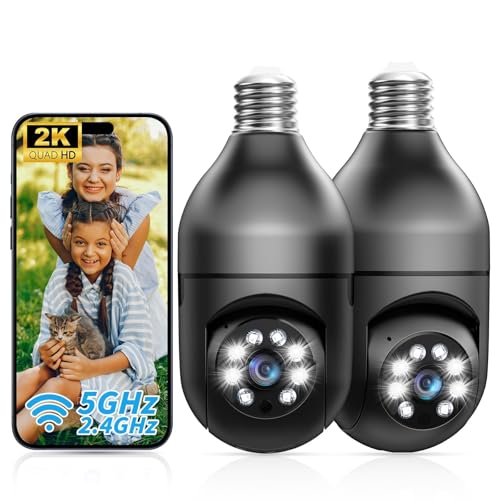 Light Bulb Security Camera Outdoor 2K bulb security camera - 5G& 2.4GHz Wireless Motion Detection Cameras for Home Security,Two Way Talk,Full Color Night Vision, Audible Alarm, Easy Installation Light Bulb Security Camera Outdoor 2K bulb security camera - 5G& 2.4GHz Wireless Motion Detection Cameras for Home Security,Two Way Talk,Full Color Night Vision, Audible Alarm, Easy Installation