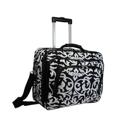 Ladies Damask Rolling Computer Laptop Bag Brief Case -- FITS A 13