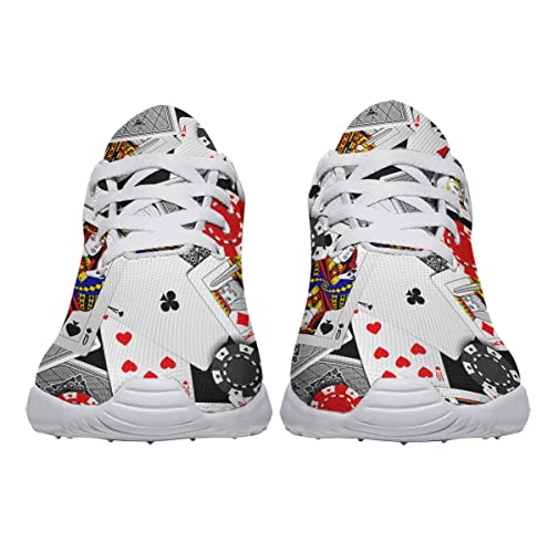 Sonzj-II Poker Print Shoes Men Women Walking Tennis Running Shoes Comfortable Fashion Playing Cards Sneakers3