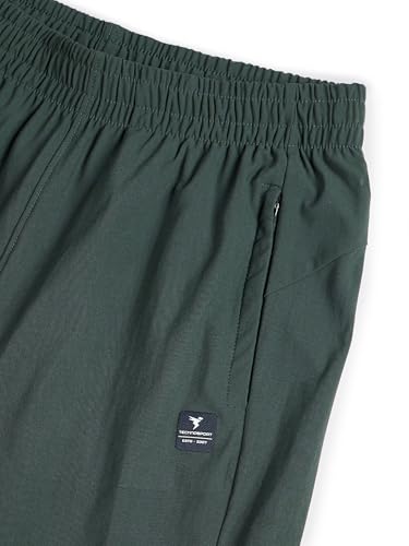 Image of TECHNOSPORT Men's Solid Trackpants DURACOOL+ Quick Dry Straight Fit Mid Rise Drawstring Polyester for Gym Training Outdoor Wear Anti Odour