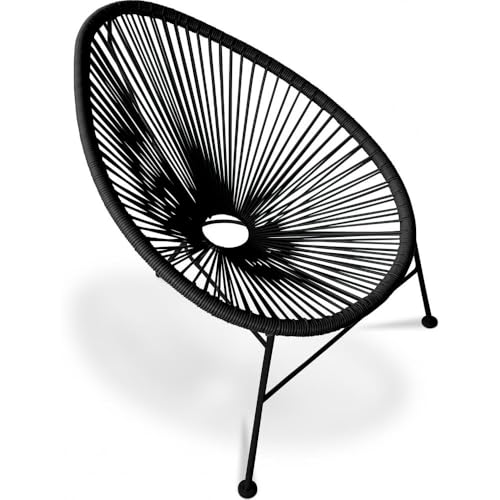 Iconik Interior Acapulco Style Silla de exterior - Silla de jardín al aire libre - Acapulco Negro