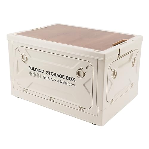 Cam Storage Box Pulley Design 5 Sides Opening Cam Folding Storage Bins for Car Outdoor Green Cam Storage BoxCollapsible Storage Bins with WheelsCam (White Small)