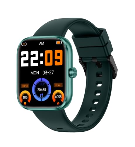 Image of Smart Watch for Men Women, 1.83 inch HD Touchscreen Fitness Watch with Bluetooth Call&Message Notifications, 110+Sport Modes, 24 /7 Heart Rate /Sleep Monitor, IP68 Waterproof Fitness Tracker, Dark Green