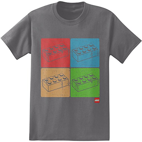 LEGO Four Blocks Adult T-Shirt-Grey (Large)