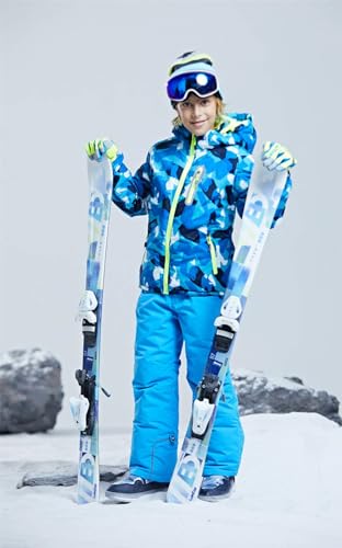 Image of WOWULOVELY Big Boy's 2-Piece Colorblock Snow Pants and Jacket Snowsuit Ski Suit