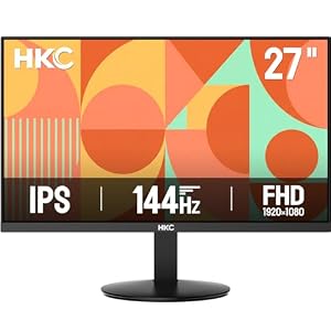 HKC V2718S 27 Zoll Full HD Monitor, 144Hz, IPS Bildschirm, FHD (1920x1080), 5ms(GTG), Adaptive-Sync, 99% sRGB, 178° Sichtwinkel, HDMI & VGA, VESA 100x100, neigbar – Gaming Monitor für PC und Homeoffice