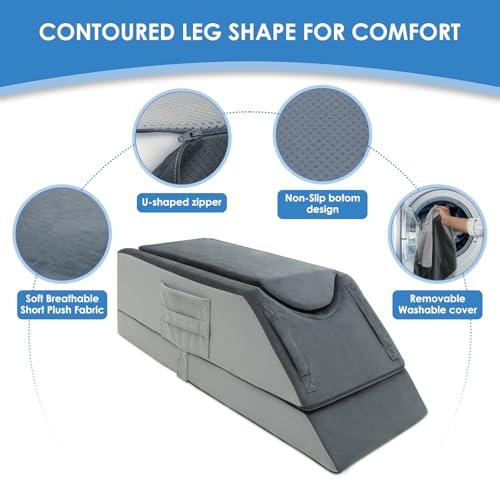 Image of Kehangte Leg Elevation Pillows for After Surgery,Wedge Pillow,Knee Pillows | 4-Height Adjustable,Single-Leg,Knee Surgery Recovery Equipment,Leg Pillow for Swelling and Blood Circulation,Washable Cover