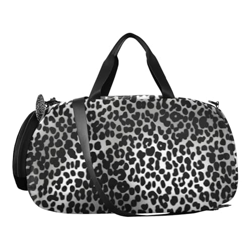 YETTASBIN Sport Travel Duffel Bag for Girls Boys, Leopard Large Waterproof Weekender Overnight Bag, Detachable Shoulder Strap Gym Bag with Shoe Compartment & Wet Pocket2