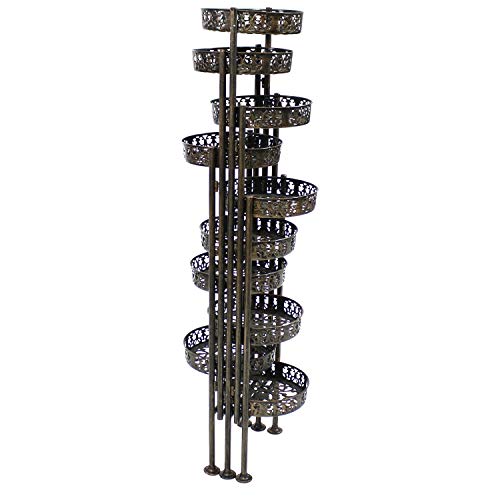 Sunnydaze Steel 10-Tier Indoor And Outdoor Folding Plant Stand - Tiered Metal Flower Pot Holder With Bronze Finish - Multi-Tiered Garden Planter Holder - 46 Inch Tall Plant Stand #TOP7