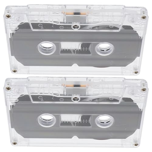 MUSISALY 2 Casetes de Grabación de Voz de 30 Minutos Tamaño y Carcasa de Plástico, Estilo Retro Vintage, Pack de 2 Unidades para Uso Versátil