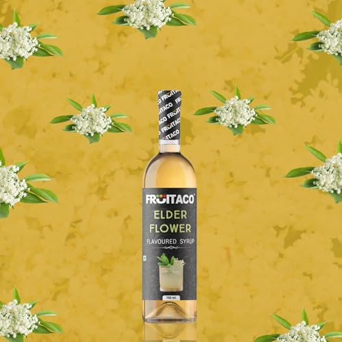 Image of Fruitaco Elderflower Syrup: Perfect Mixer for Enhancing Mocktails & Cocktails, Drinks, and Mojitos at Parties, Conveniently Packaged in a 750ml Bottle for All Your Mixing Needs | Non-Alcoholic