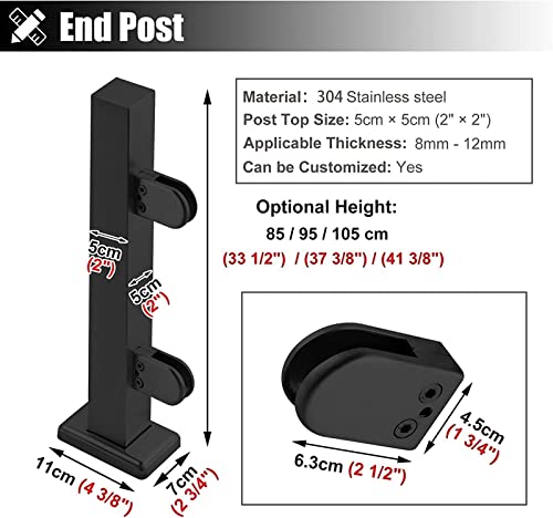 FOEIII Glasgeländer Pfosten Zaunsäulen Deck-Treppenplattform-Zaun-Stützstange, internes/externes Glasgeländer-Kit – Bild 3