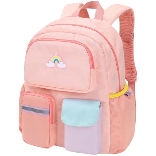 BrainyBees Kids Backpack for Girls - 15 Inch Preschool Kindergarten Bookbag for Children 3 to 8