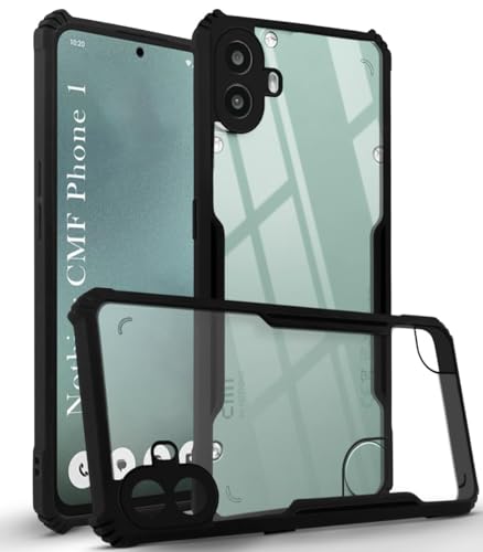 Image of Jkobi Back Case Cover for Nothing CMF Phone 1 (Shockproof with Polycarbonate Clear Panel | Professional Black)