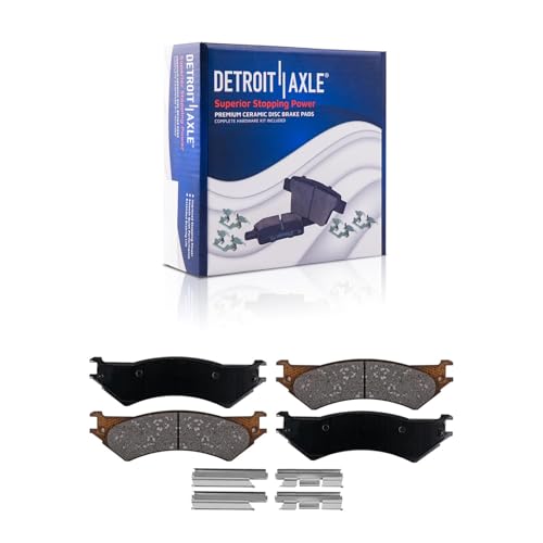 Image of Detroit Axle - Rear Brake Kit for Ford E-250 E-350 Econoline | E-350 Club Wagon Disc Brake Rotors Ceramic Brake Pads Replacement