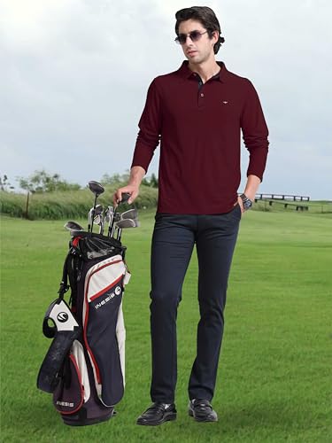Image of STELLERS Men's Full Sleeve Polo T-Shirt | Feather Touch Feel | Odour Resistant | Wrinkle Free | Quick Dry | Stretchable | Lightweight | Anti-Static | UV Resistance | Anti-Microbial