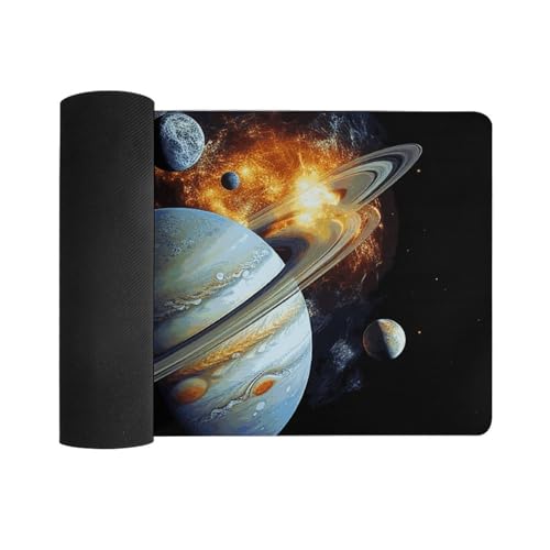 Pad mouse impermeable 30x60 cm base anti-deslizante blanco miniatura 3