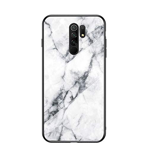 SHIEID Cover per Xiaomi Redmi Note 9 Cover,Vetro temperato Marmo Ultra