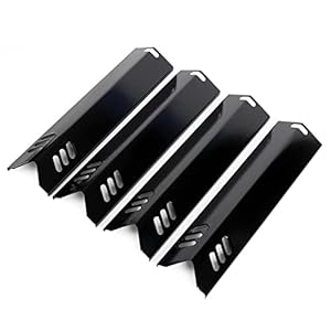 Apromise Grill Replacement Parts for Dyna-Glo – 91591 Grill Burner Covers | 15” Grill Heat Plates | 4-Pack Grill Heat Shield | Porcelain-enameled Grill Heat Tent for Dyna-Glo DGF493BNP, DGF510SBP