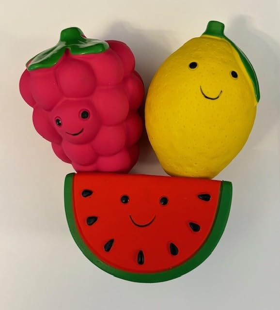 Surrey Feed Latex Dog Toys Fruit (Pack of 3) - Raspberry/Watermelon/Lemon