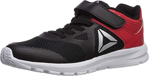 Reebok Baby-Boy's Rush Runner Alternate Closure Running Shoe, Black/Red/Silver, 1.5 M US Infant