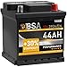 BSA Autobatterie 12V 44AH 390A/EN Starterbatterie ersetzt 45Ah 50Ah 46Ah 40Ah