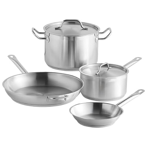 SS1 Series 6-Piece Induction Ready Stainless Steel Cookware Set, Silver,