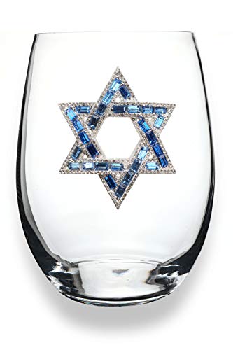 Thequeensjewelsstarofdavidjeweledstemlesswineglass21ozuniquegiftforwomenbirthdaycutefunhanukkahnotpainteddecoratedblingbedazzledrhinestone  Urban Country Home Decor The queens jewels star of david jeweled stemless wine glass 21 oz unique gift for women birthday cute fun hanukkah not painted decorated bling bedazzled rhinestone  urban country home decor