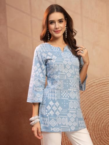 Image of COTLAND Fashions Jaipuri Cotton Printed Short Kurti for Women