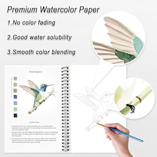 Watercolor Workbooks, 16 Colors Water Color Books Paint Set for Adults, Watercolor Coloring Book for Beginners, Water Color Workbook, 15 Beautiful Paintings for Beginners (Birds)