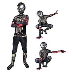 Leezeshaw Disfraz de superhéroe araña para niños, adultos, unisex, de licra y elastano, Zentai, Miles Morales, Peter Parker, disfraz de cosplay de Halloween