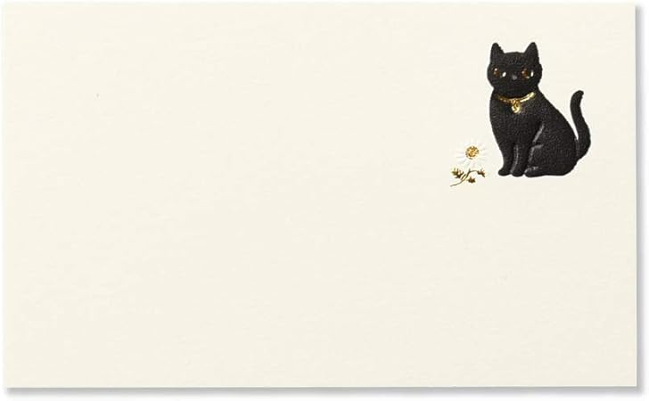 Amazon G C Press ミニメッセージカード ｃａｔ 小さいカード プレゼントに添える 黒猫 ラッキーモチーフ 8枚入 55 90mm 077 37 グリーティングカード 文房具 オフィス用品