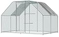 Large Metal Chicken Coop 9.8 x 9.8 x 6.6 ft Walk in Chicken Runs for Yard with Cover & Perch, Chicken House for Duck Rabbit, Chicken Pen for Outdoor Backyard