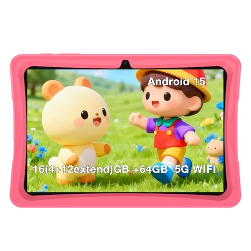 Image of redbeat Kids Tablet, 10.1 inch Android 15 Learning Tablet with Pen & Case for Kids, 16 GB+64GB (1TB TF), Parental Control, Eye Protection Screen, RK3562 Octa-Core Processor, WiFi, 6000mAh, Pink